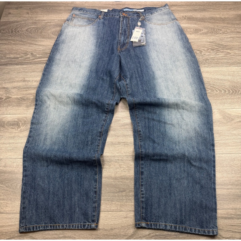 Vintage Azzure Jeans Mens 42x32 Blue Baggy Faded Boot Cut Hip Hop Skater Y2K 90s